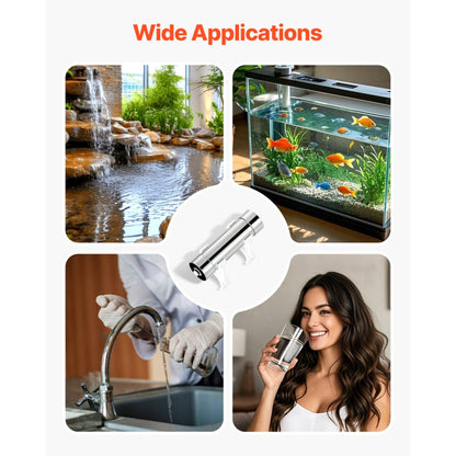 VEVOR 220V 8W UV Water Purifier 1GPM Ultraviolet Water Purifier Filter