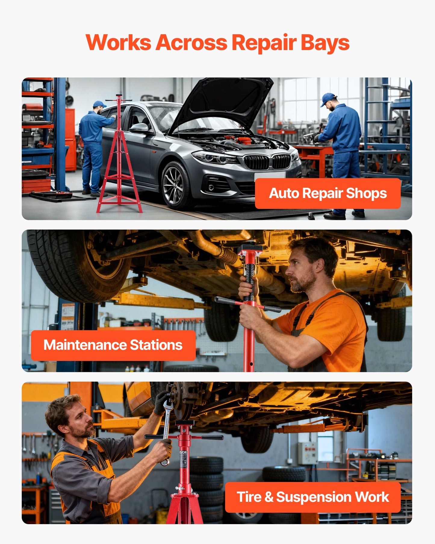 Under Hoist Tripod Stand, 2 Ton Capacity High Lift Jack Stand Reach Underhoist Support, Lifting from 1200 mm to 2150 mm, 4-Level Adjustable Height, Heavy Duty Carbon Steel for Car Lift & Support