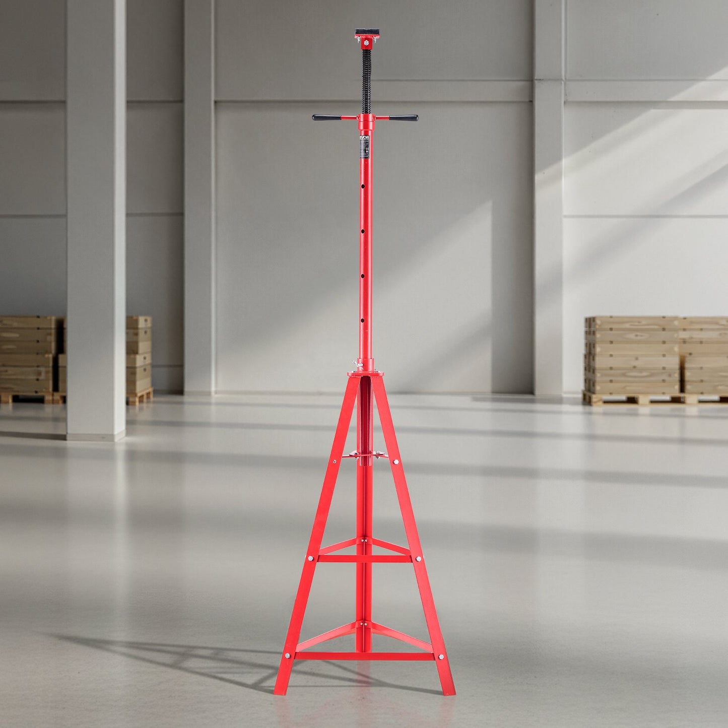 Under Hoist Tripod Stand, 2 Ton Capacity High Lift Jack Stand Reach Underhoist Support, Lifting from 1200 mm to 2150 mm, 4-Level Adjustable Height, Heavy Duty Carbon Steel for Car Lift & Support