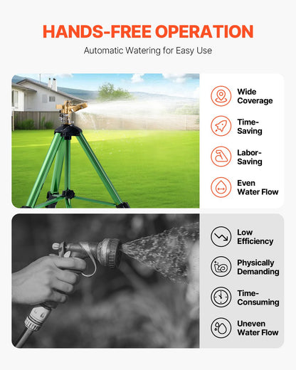 VEVOR Tripod Sprinkler 2 Packs Heavy Duty Lawn Sprinklers with G3/4" Connector