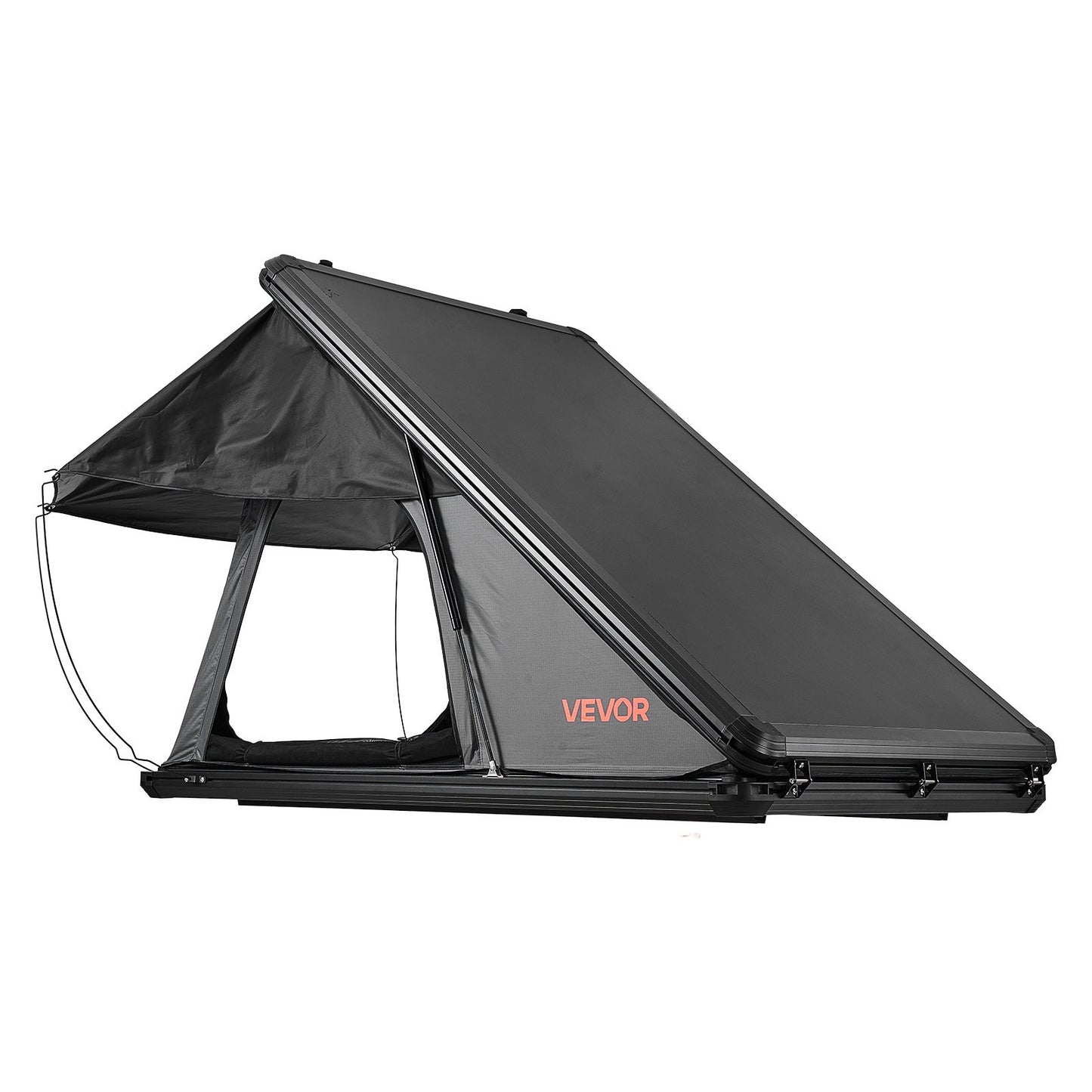 Rooftop Tent Hard Shell, 2-3 Person Aluminum Roof Top Tent Hardshell with Tri-Color LED Light & Thick Mattress, Waterproof Windproof Overland Camping Car Roof Rack Suitable for Jeep SUV Pickup