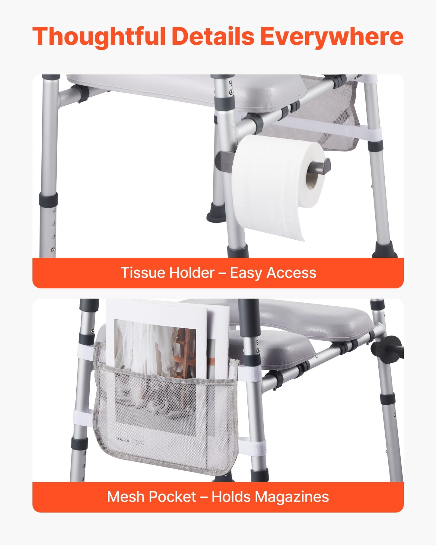 Raised Toilet Seat with Arms, 181 kg Load Capacity, Adjustable Height and Width, Commode Cushion Padded Elevated Toilet Seat Riser with Handles for Seniors, Elderly, Handicap, Disabled, Adults