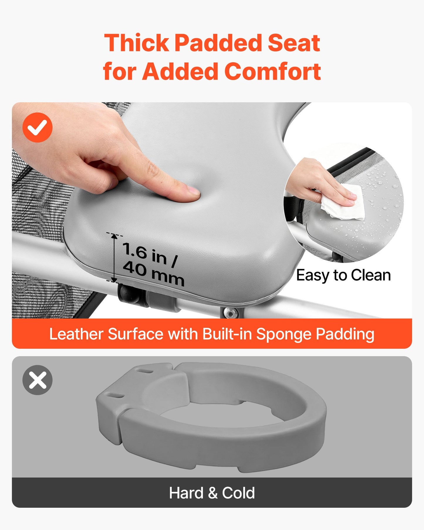 Raised Toilet Seat with Handles 158.7 kg Handicap Elevated Riser, for Seniors, Elderly & Disabled, Adjustable Height & Width, Soft Cushion Padded, Fits Round, Elongated & V-Shaped Commode