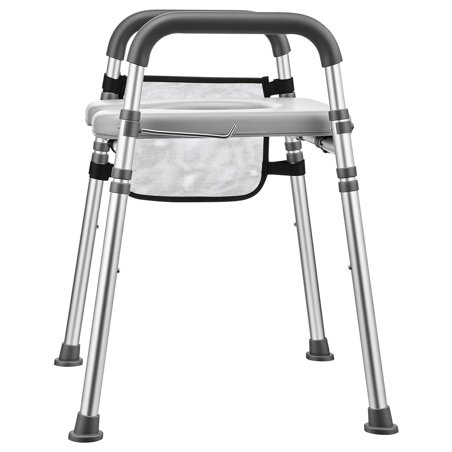 Raised Toilet Seat with Handles 158.7 kg Handicap Elevated Riser, for Seniors, Elderly & Disabled, Adjustable Height & Width, Soft Cushion Padded, Fits Round, Elongated & V-Shaped Commode