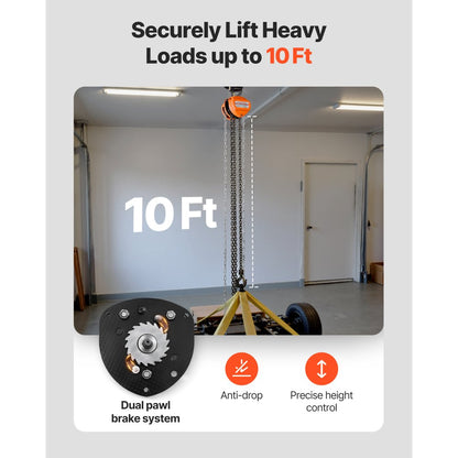 Hand Chain Hoist 1/2 T Capacity 3 m Manual Chain Block with G80 Chain