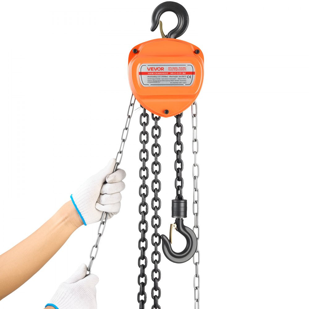 Hand Chain Hoist 1/2 T Capacity 3 m Manual Chain Block with G80 Chain