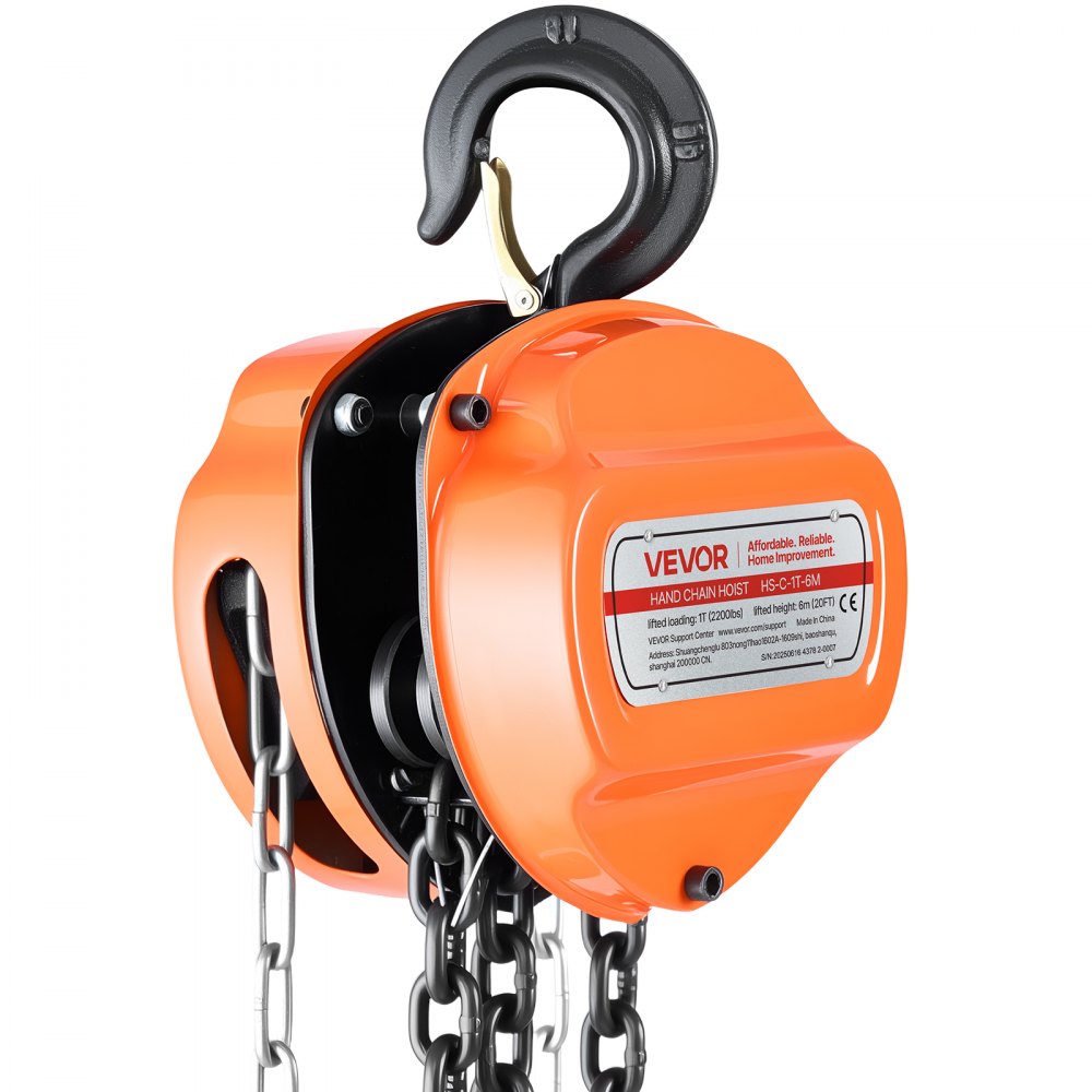 Hand Chain Hoist 1 T Capacity 6 m Manual Chain Block with G80 Chain
