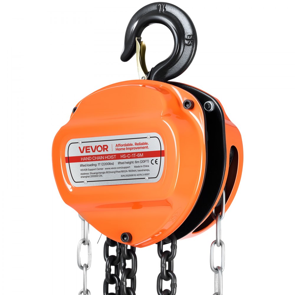 Hand Chain Hoist 1 T Capacity 6 m Manual Chain Block with G80 Chain