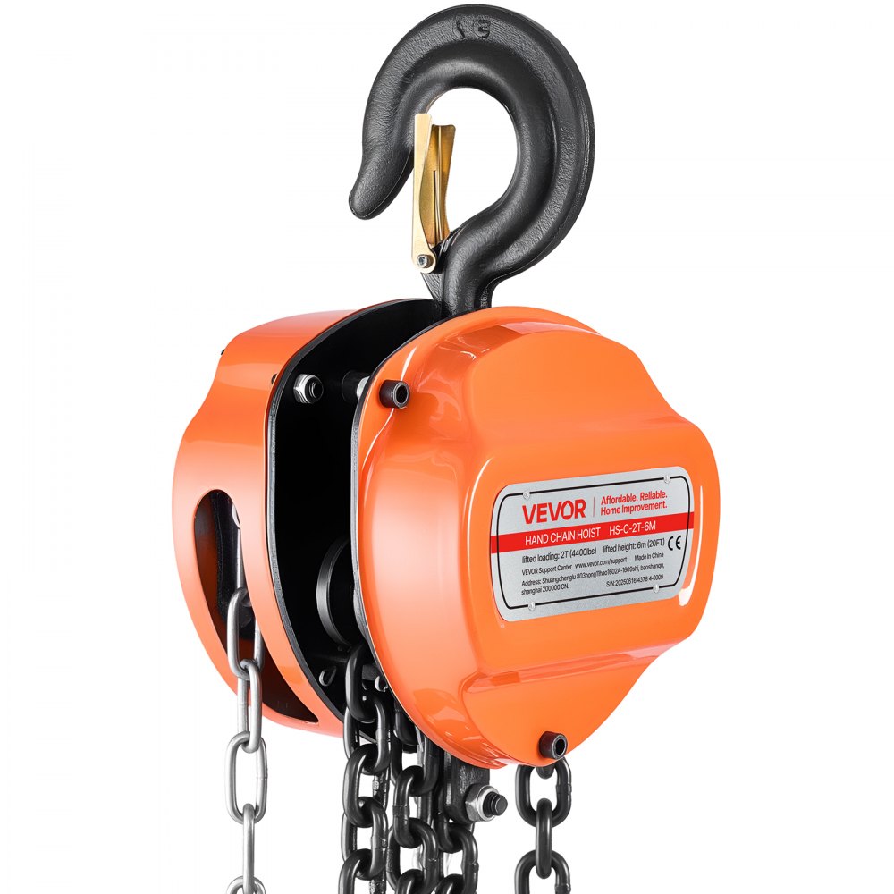 Hand Chain Hoist 2 T Capacity 6 m Manual Chain Block with G80 Chain