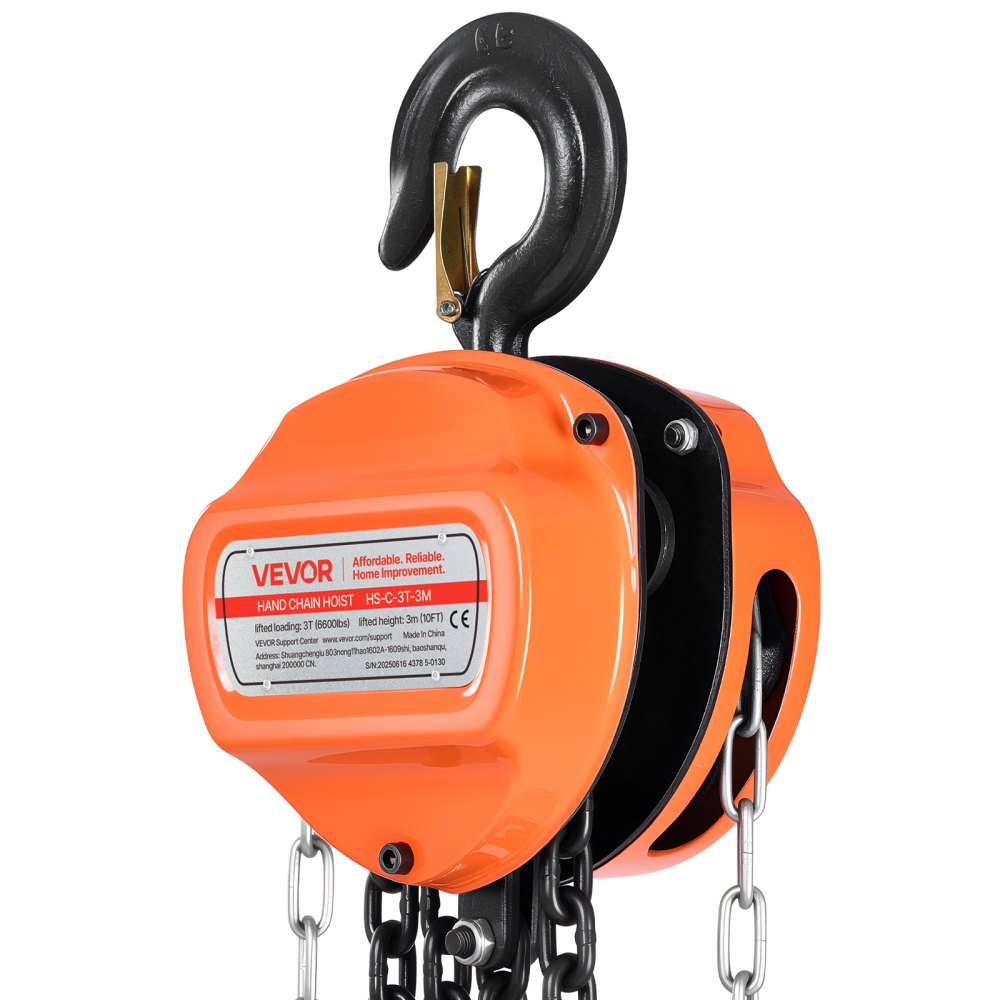 Hand Chain Hoist 3 T Capacity 3 m Manual Chain Block with G80 Chain