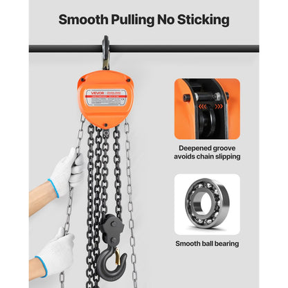 Hand Chain Hoist 3 T Capacity 6 m Manual Chain Block with G80 Chain