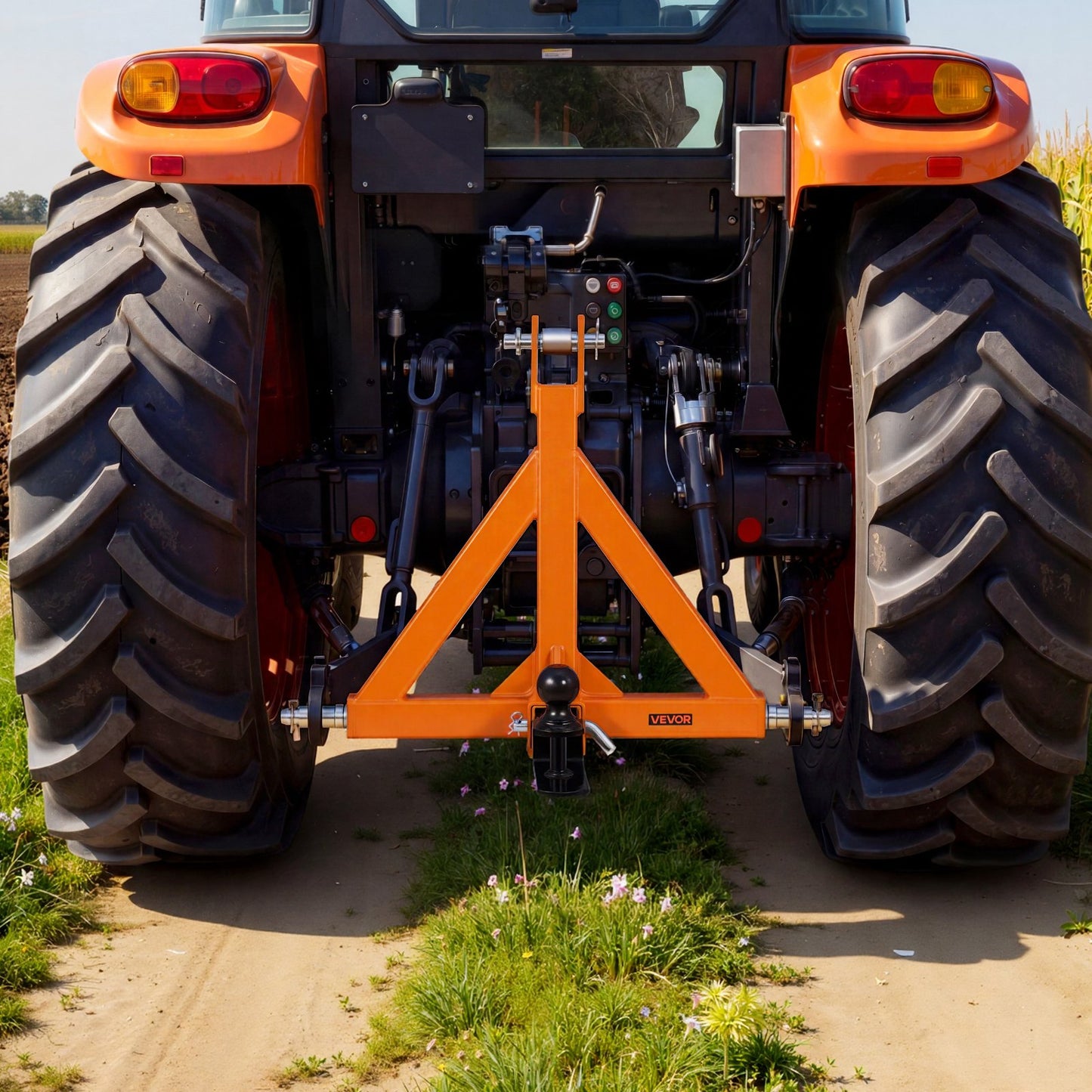 3 Point Trailer Hitch with 50.8mm Receiver, 3 Pt Quick Hitch Attachment with Trailer Ball, Tractor Tow Drawbar Adapter for Category 1, Kubota, Mahindra, Ford, Yanmar, John Deere, Massey Ferguson