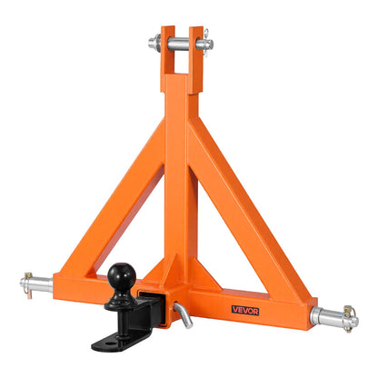 3 Point Trailer Hitch with 50.8mm Receiver, 3 Pt Quick Hitch Attachment with Trailer Ball, Tractor Tow Drawbar Adapter for Category 1, Kubota, Mahindra, Ford, Yanmar, John Deere, Massey Ferguson