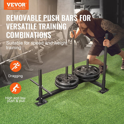 Power Fitness Sled with Handle, 227 kg Capacity, for Speed and Strength Training