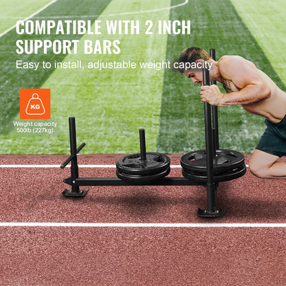 Power Fitness Sled with Handle, 227 kg Capacity, for Speed and Strength Training