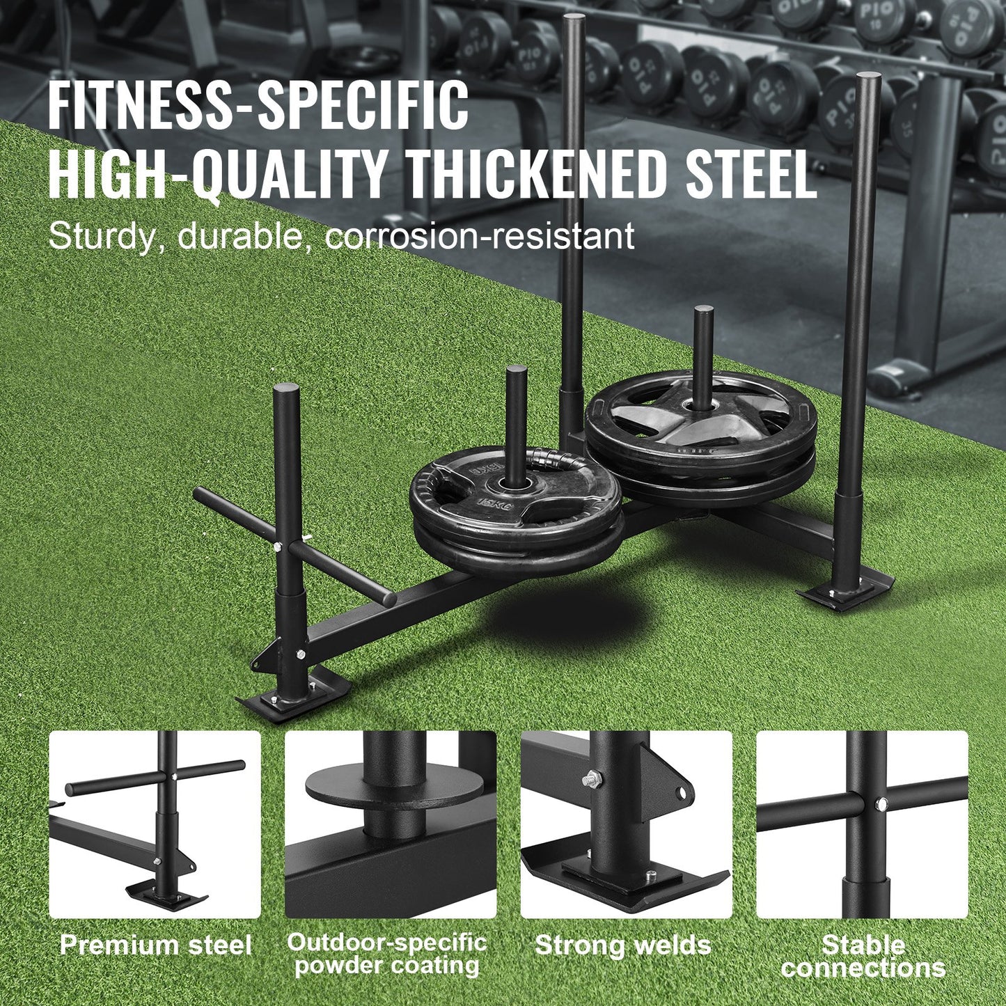 VEVOR Weight Training Sled, Pull Push Power Sled with Handle, Fitness Strength Resistance