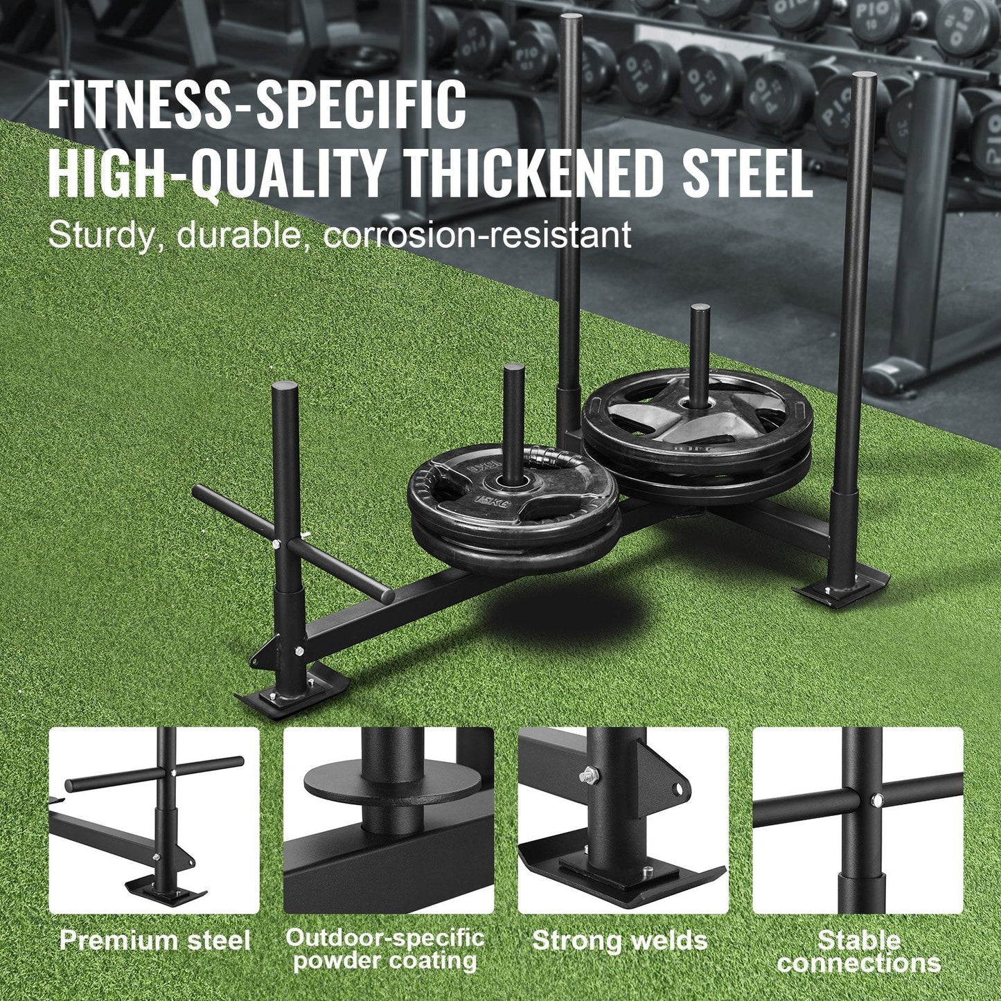 Power Fitness Sled with Handle, 227 kg Capacity, for Speed and Strength Training