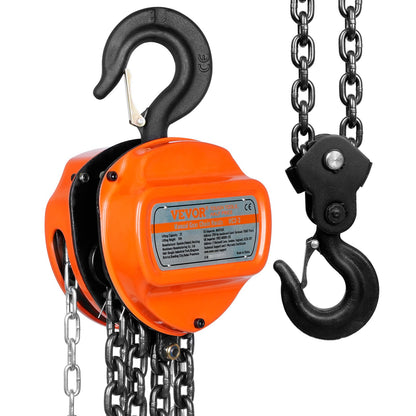 VEVOR Manual Chain Hoist, 3 Ton 6600 lbs Capacity 10 FT Come Along, G80 Galvanized