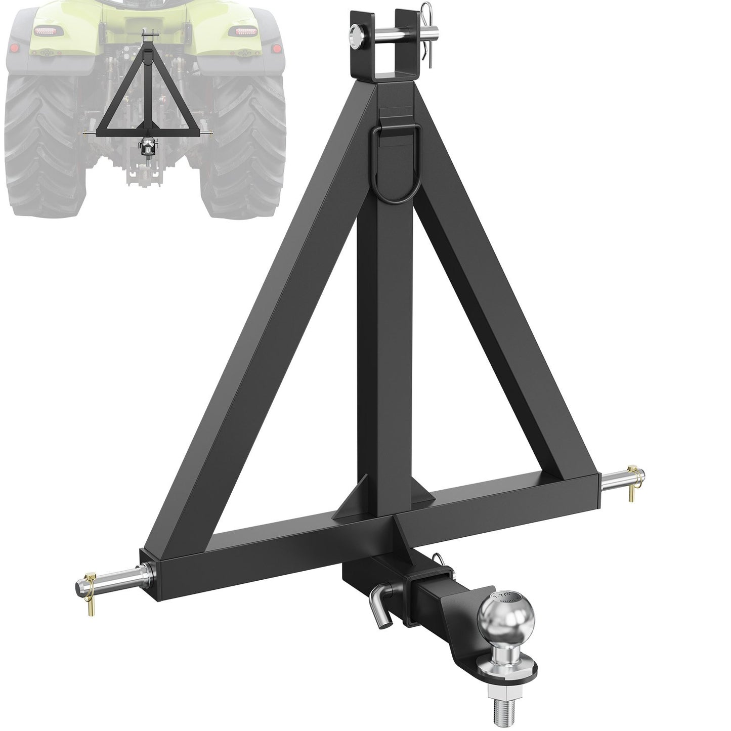 VEVOR 3 Point Hitch Receiver, 2" Receiver Trailer Hitch Category 1 Tractor Tow Drawbar