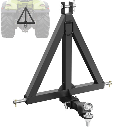 VEVOR 3 Point Hitch Receiver, 2" Receiver Trailer Hitch Category 1 Tractor Tow Drawbar