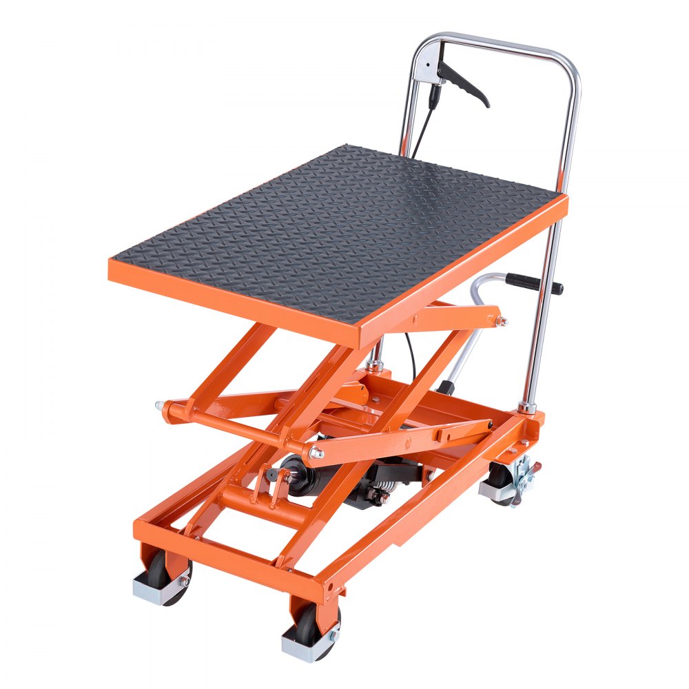 VEVOR 120 cm Hydraulic Lift Table Double Scissor Lift Cart 226.8 kg Non-slip Pad