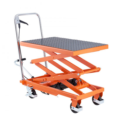 VEVOR 120 cm Hydraulic Lift Table Double Scissor Lift Cart 226.8 kg Non-slip Pad