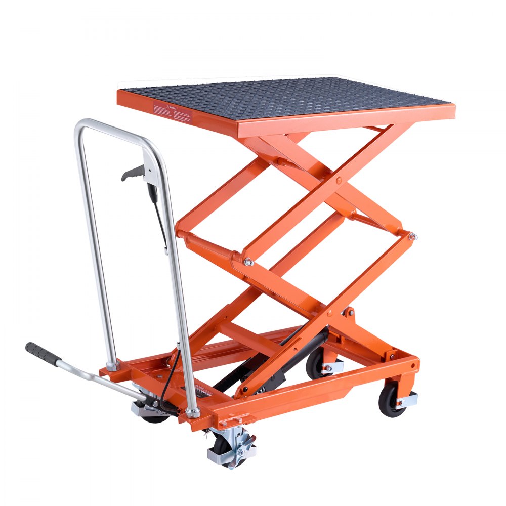 VEVOR 120 cm Hydraulic Lift Table Double Scissor Lift Cart 226.8 kg Non-slip Pad