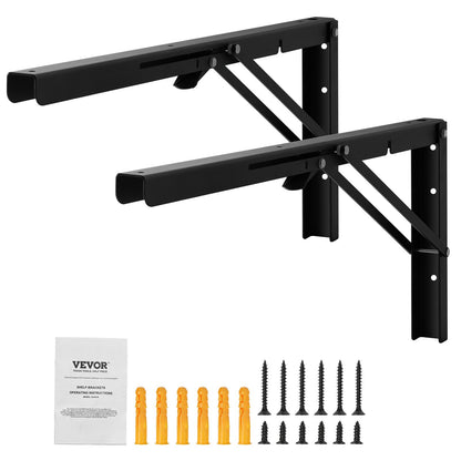 VEVOR Shelf Bracket Foldable, 61.3 cm L 2 Pcs , Heavy Duty Floating Shelf Brackets,