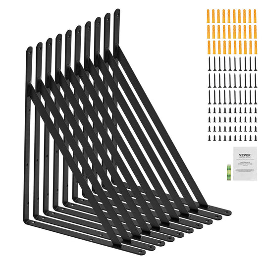 VEVOR Shelf Bracket, 12 x 8 in 10 Pcs, Heavy Duty Floating Shelf Brackets, Brackets