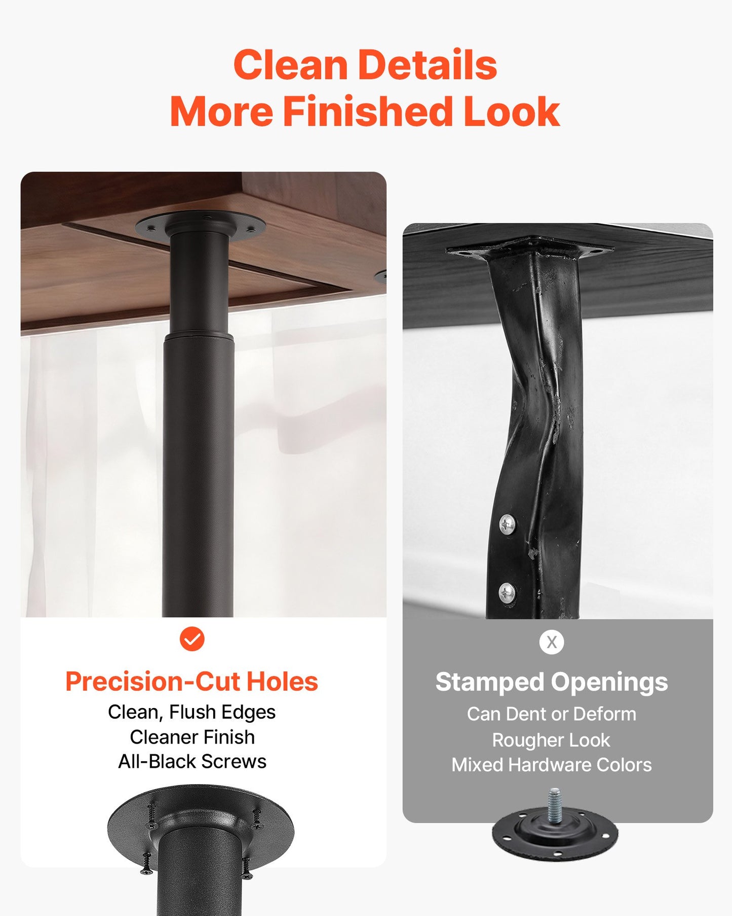 Adjustable Table Legs, 710-1100 mm Steel Furniture Legs, 544 kg Max Load Heavy Duty, Quick Installation, Ideal for Home Office Desk DIY, Coffee Dinner Bar Tables, Workbenches, Set of 4, Black