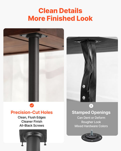 Adjustable Table Legs, 610-1016 mm Round Steel Furniture Legs, 544 kg Max Load Heavy Duty, Quick Installation, for Home Office Desk DIY, Coffee Dinner Bar Tables, Workbenches, 4 PCS, Black