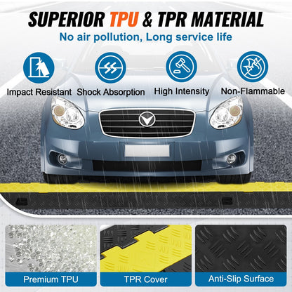 5-Piece Heavy Duty Cable Protector Ramp, 2-Channel, 10,000 kg/axle Capacity