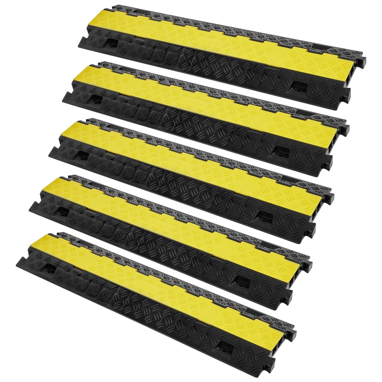 5-Piece Heavy Duty Cable Protector Ramp, 2-Channel, 10,000 kg/axle Capacity