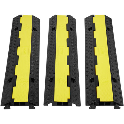 VEVOR 3 PCs Cable Protector Ramp 2 Channel 5443 kg Load Wire Cable Cover Ramp