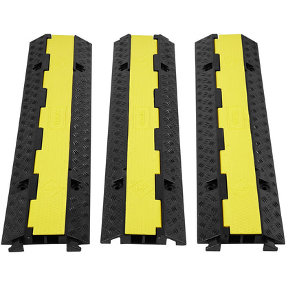 3-Piece Heavy-Duty Cable Protector Ramp, 2 Channels, 5443 kg Load Capacity