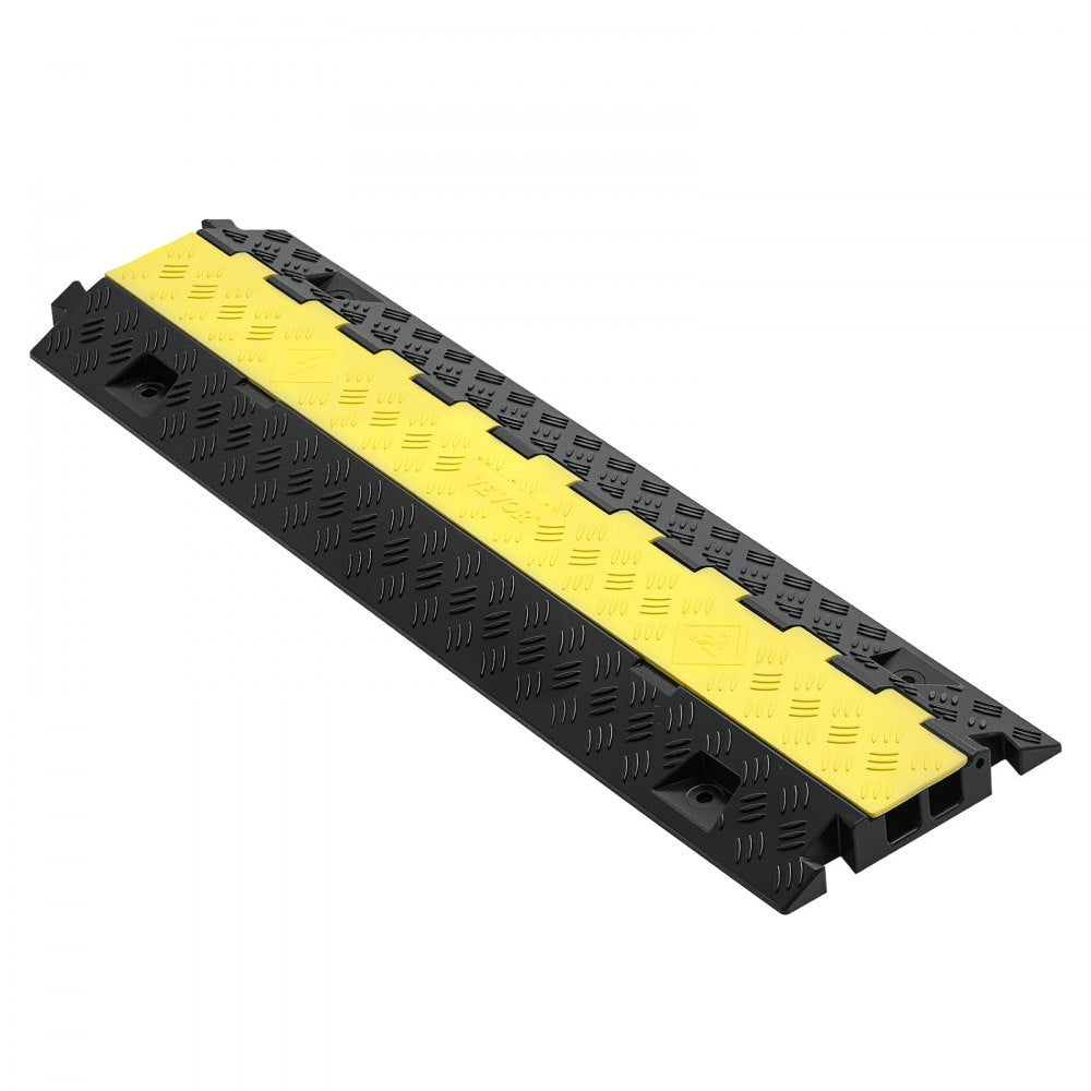 Cable Protector Ramp, 9,979 kg/axle Capacity, 2 Channel Heavy Duty TPU Cord Hose Wire Cover, 31 x 28 mm Channel, Traffic Speed Bump with Flip-Open Top Cover, for Indoor & Outdoor Use, 3 Pack