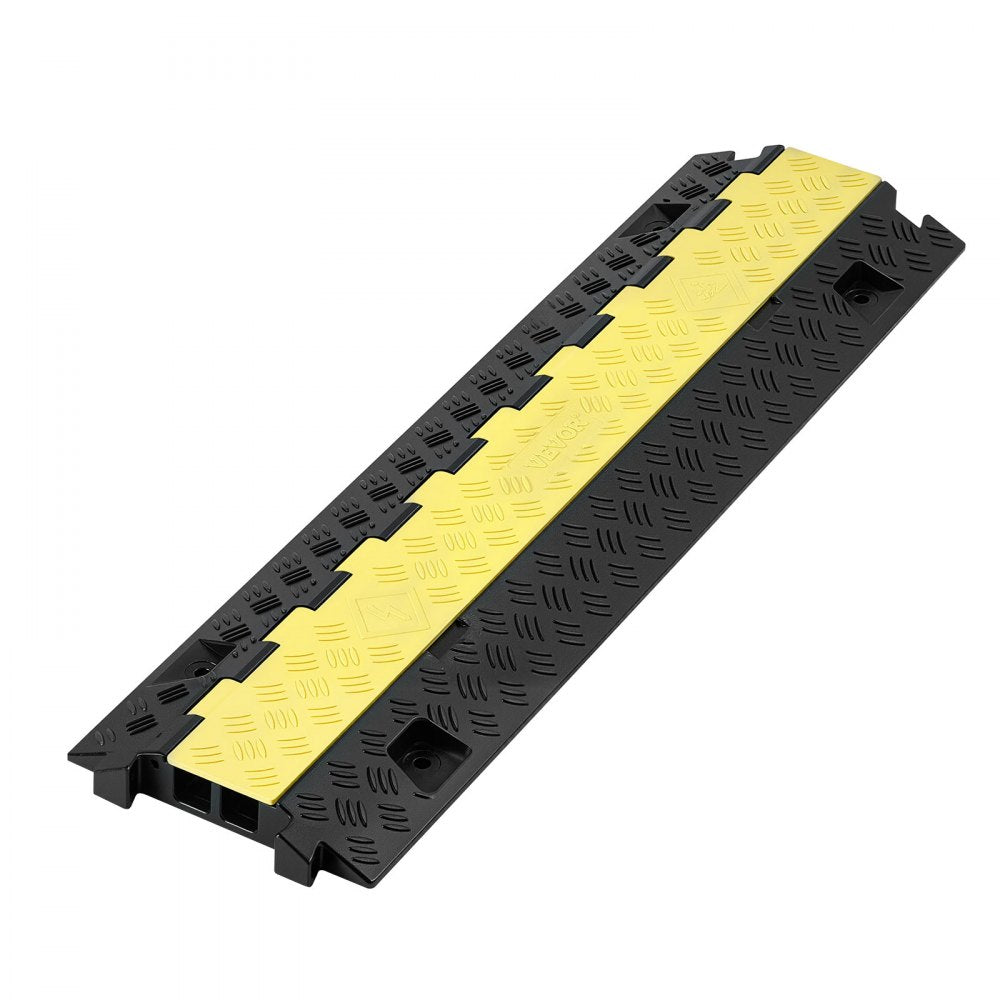 Cable Protector Ramp, 9,979 kg/axle Capacity, 2 Channel Heavy Duty TPU Cord Hose Wire Cover, 31 x 28 mm Channel, Traffic Speed Bump with Flip-Open Top Cover, for Indoor & Outdoor Use, 3 Pack