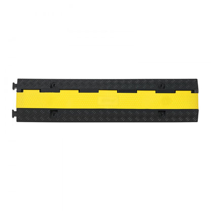 Cable Protector Ramp, 9,979 kg/axle Capacity, 2 Channel Heavy Duty Rubber Cord Hose Wire Cover, 32 x 31 mm Channel, Traf