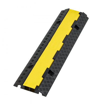 Cable Protector Ramp, 9,979 kg/axle Capacity, 2 Channel Heavy Duty Rubber Cord Hose Wire Cover, 32 x 31 mm Channel, Traf
