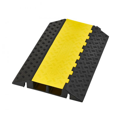 Cable Protector Ramp, 9,979 kg/axle Capacity, 2 Channel Heavy Duty Rubber Cord Hose Wire Cover, 100 x 75 mm Channel, Tra