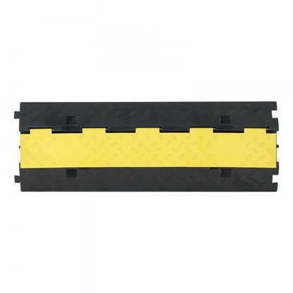 Cable Protector Ramp, 9,979 kg/axle Capacity, 2 Channel Heavy Duty Rubber Cord Hose Wire Cover, 55 x 50 mm Channel, Traffic Speed Bump with Flip-Open Top Cover, for Indoor Outdoor Use, 1 Pack