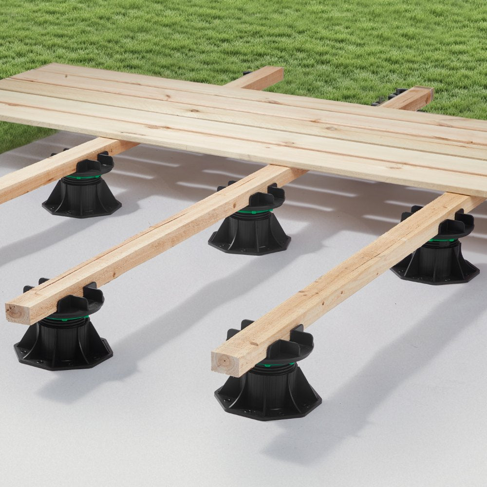 8 Pcs Adjustable Deck Support Pedestal Deck Foundation Base 3.54-4.65 in