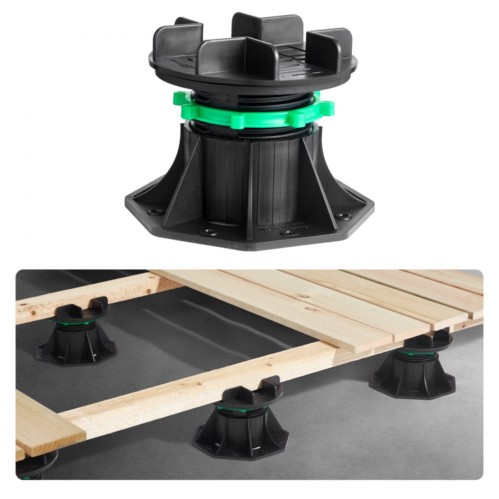 8 Pcs Adjustable Deck Support Pedestal Deck Foundation Base 3.54-4.65 in