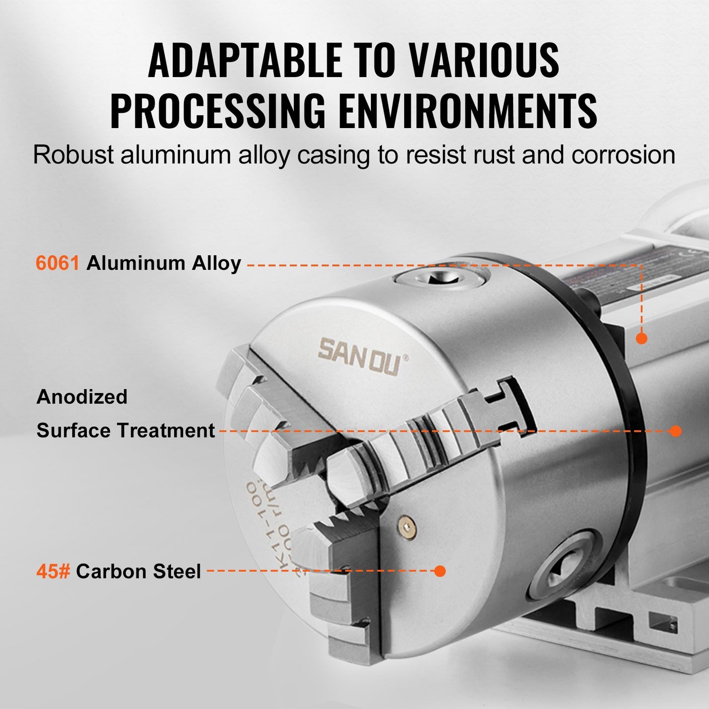 VEVOR Dividing Head, K11-100mm 3-Jaw Chuck, CNC Router Milling Machine Rotational