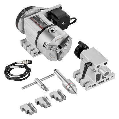 VEVOR Dividing Head, K11-100mm 3-Jaw Chuck, CNC Router Milling Machine Rotational
