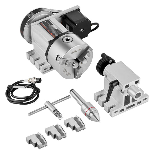 VEVOR Dividing Head, K11-100mm 3-Jaw Chuck, CNC Router Milling Machine Rotational