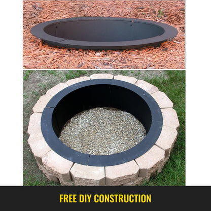 VEVOR Heavy Duty Fire Pit Ring/Liner DIY Q235 Steel 36 in Outside x 30 in Inside