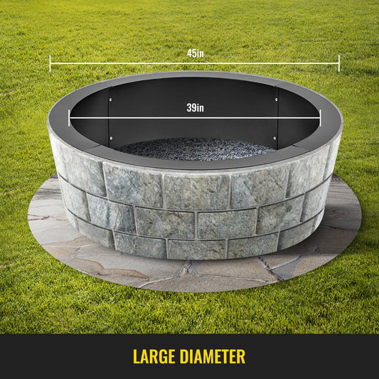 Heavy Duty Steel Fire Pit Ring, 1.14m Outer/0.99m Inner, Easy Installation