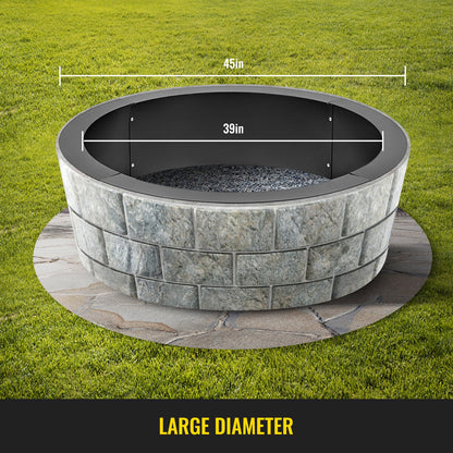 VEVOR Fire Pit Ring 45-Inch Outer/39-Inch Inner Diameter, 3.0mm Thick Heavy Duty