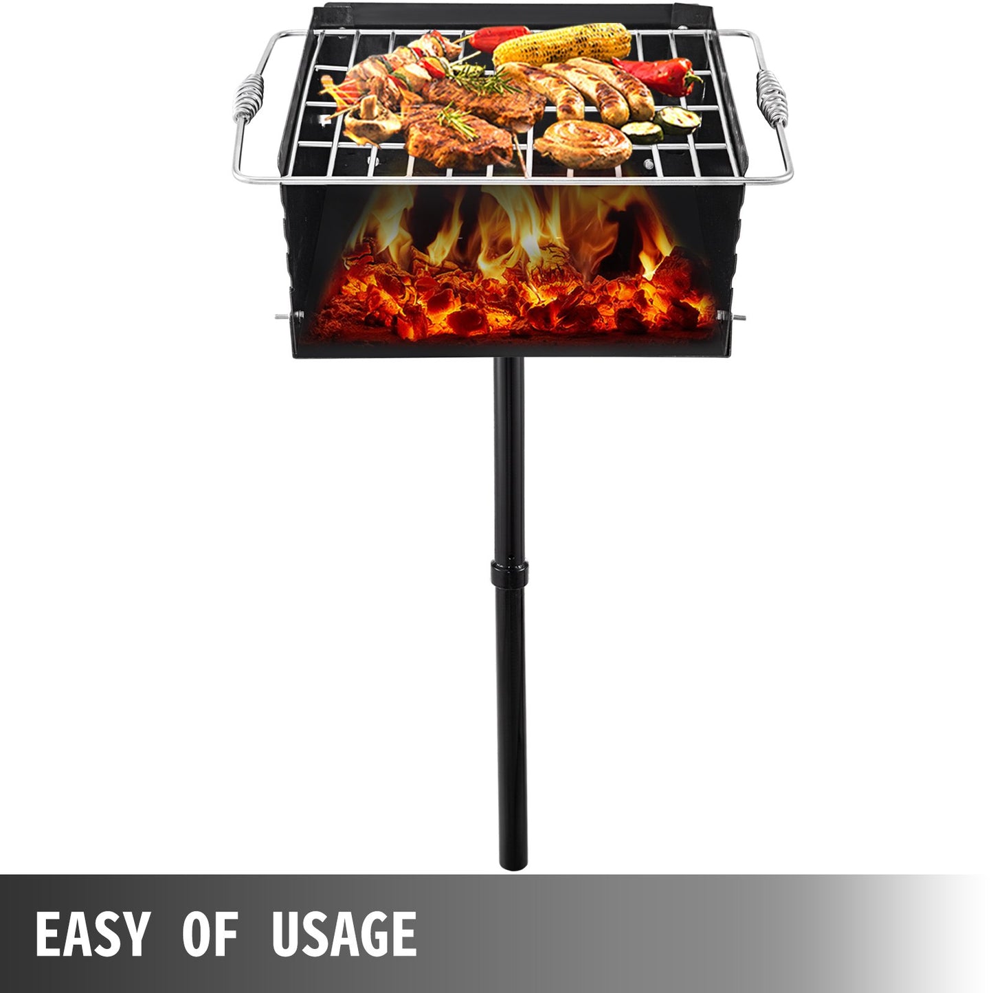 VEVOR Outdoor Park Style Grill 16 x 16 Inch Park Style Charcoal Grill Carbon Steel